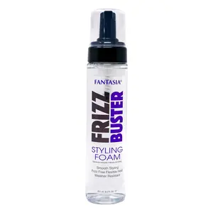 Fantasia IC Frizz Buster Styling Foam (8.5 oz) - Haircare Anti-Frizz Mousse, Lightweight, Hydrating, Flexible Hold, Curl Definition, Shine for Dry Hair