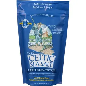 Light Grey Celtic Sea Salt 1 Pound Resealable Bag – Additive-Free, Delicious Sea Salt, Perfect for Cooking, Baking and More - Gluten-Free, Non-GMO Verified, Kosher and Paleo-Friendly