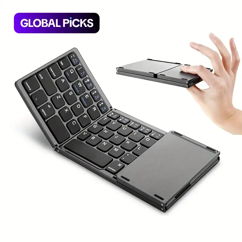 Mini Wireless Bluetooth-Compatible Keyboard, Portable Foldable Keyboard for Windows, Android, Tablets and Phones #GLOBAL PICKS