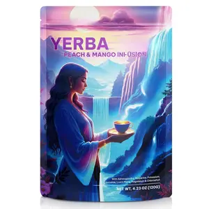 Yerba Mate Instant Tea Powder – Super Yerba for Reduce Brain Fod, Gut Health, Relaxation and Focus, Sugar-Free, Ideal for Health Enthusiasts, Traditional Argentina Yerba Mate Peach Mango Magic