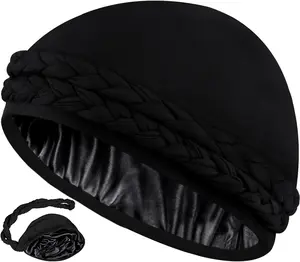 Silk Comfort Sleep Cap - Luxurious Satin Lined Turban for Women & Men, Halo Turban Silky Lining, Durag for Waves, Braids, Locs, and Sleeping Bonnet