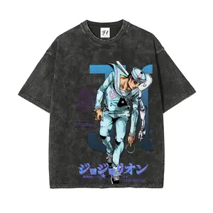 Josuke Higashikata (JoJo's Bizarre Adventure Part 8: The Gospel of JoJo) -- Short Sleeve Cotton Unisex Retro Wash Tee