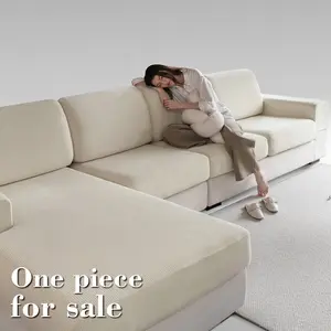 Solid Color Sofa Cover, Modern Non-Slip Dustproof Sofa Slipcover and Protector for Living Room, Home Decor