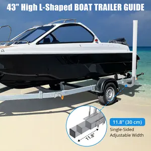 Heavy Duty Adjustable Boat Trailer Guide Poles – 2PCS, Rustproof Galvanized Steel with PVC Covers, Global Fit for Ski, Fishing & Sailboats, Enhanced Loading, Easy Install