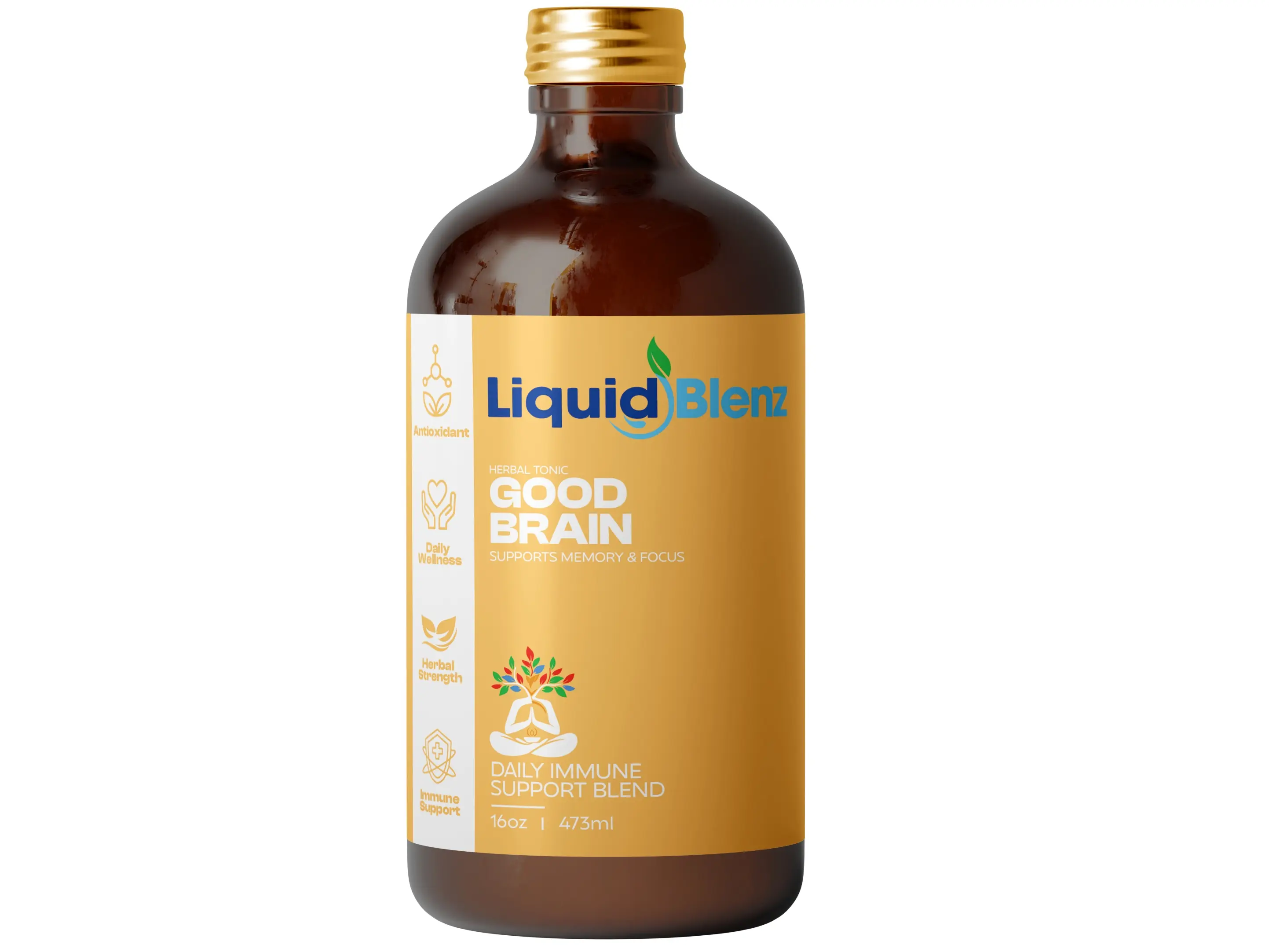 LiquidBlenz Good Brain Herbal Tonic | Traditional Botanical Blend for Focus, Memory Support & Daily Mental Clarity Routine