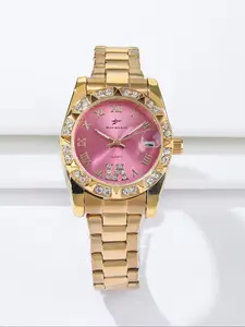 Mother's Day Gifts, Lady's Stylish Elegant Rhinestone Decorated Watch, Roman Numerals Round Dial Watch, The Perfect Gift with A Box, Suitable for Her, Elegant Quartz Watch