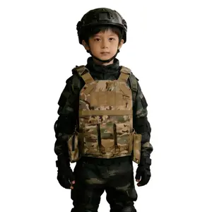 Boys Woven Camo Tactical Vest Breathable Durable Fabric with Multi-Pocket for Airsoft Role Play Sturdy Pockets High-Quality Mesh Design Eastergifts