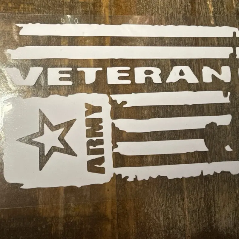 Army Veteran American Flag Permanent Vinyl Automobile Decal - 4”x6” Self-Adhesive Easy-Apply Long-Wearing Car Sticker for Cars/Trucks, Bumpers, Windshields