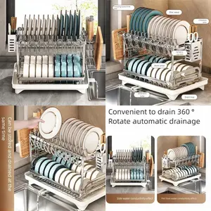 304 Stainless Steel Kitchen Storage Rack for Dishes, Drainage Shelf Organizer, Multifunctional Dish Holder for Kitchen