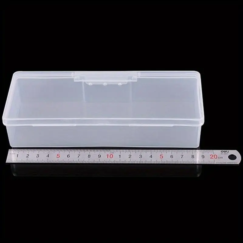 Nail Art Storage Box Nail Accessories Organizer Clear Cuboid Durable Plastic Container Packaging Case Organizer Dividers for Nail Brush File Manicure Tools
