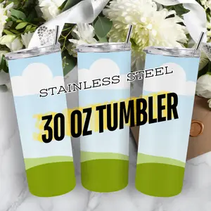 30 OZ STAINLESS STEEL TUMBLER DRINKWARE PORTABLE REUSABLE