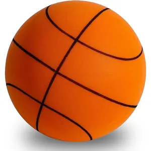 Silent Basketball 2025 Upgrade Quiet Dribbling Indoor Soundless Foam Orange Size 5 8.3inch for Children Low Noise Practice Polyurethane Material