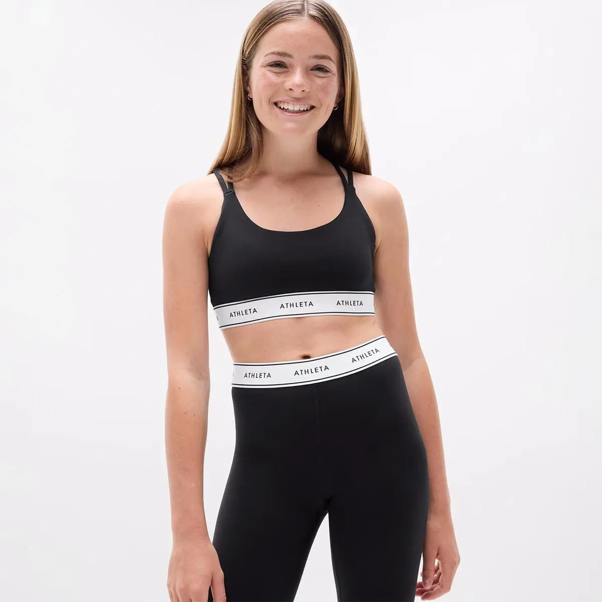 Athleta Girl High Speed Logo Sports Bra - Quick-Dry & Breathable Performance Top