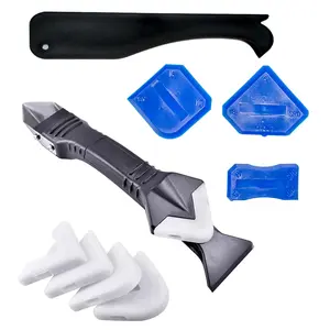 9Pcs 3 in 1 Silicone Caulking Tool Kit-Caulk Remover Tool with 4 Angle Scrapers,Grout Removal Tool,Caulking Finger,Glass Adhesive Angle Scraper for Bathroom Flooring,Kitchen,Window,Sink Joint,Frames Seal Hand Tools
