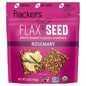 Flackers Flax Seed Crackers, Rosemary, 5 oz (142 g)