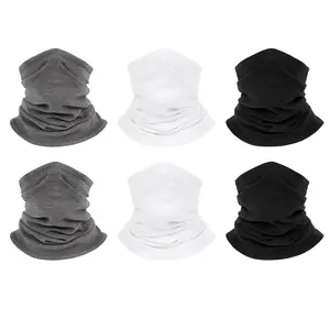 6 Pieces Winter Neck Warmer Gaiter Fleece Windproof Face Mask Cover Cold Weather Scarf for Men & Women