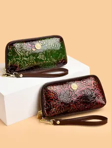 Long Wallet for Women with Wristlet Strap, Phone Elegant Clutch Purse for Evening Party & Daily Use, Multi Card Holder Zip Around Handbag, Zipper Purse