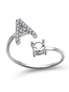 Fashion Letter Rhinestone Decorated Ring, Casual Simple Accessories for Women & Girls, Trendy Accessories for Party and Daily Life, Trendy jewellery accessories, Fashion Rings