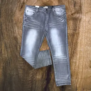 BTP24082X - Big Men's Washed Clean Look Denim Slim-Fit Stretch Jeans