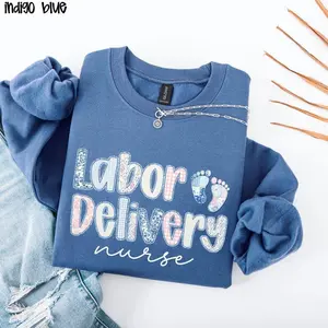 Labor and Delivery Nurse Sweatshirt, Coquette Bow Design, L&D Nurse Gift, Maternity RN Crewneck, Cute Nurse Apparel