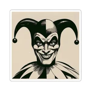 Vintage Joker Stickers, Dark Humor Decals, Halloween Party Decor, Laptop Stickers, Unique Gift for Gamers, Nostalgic Art