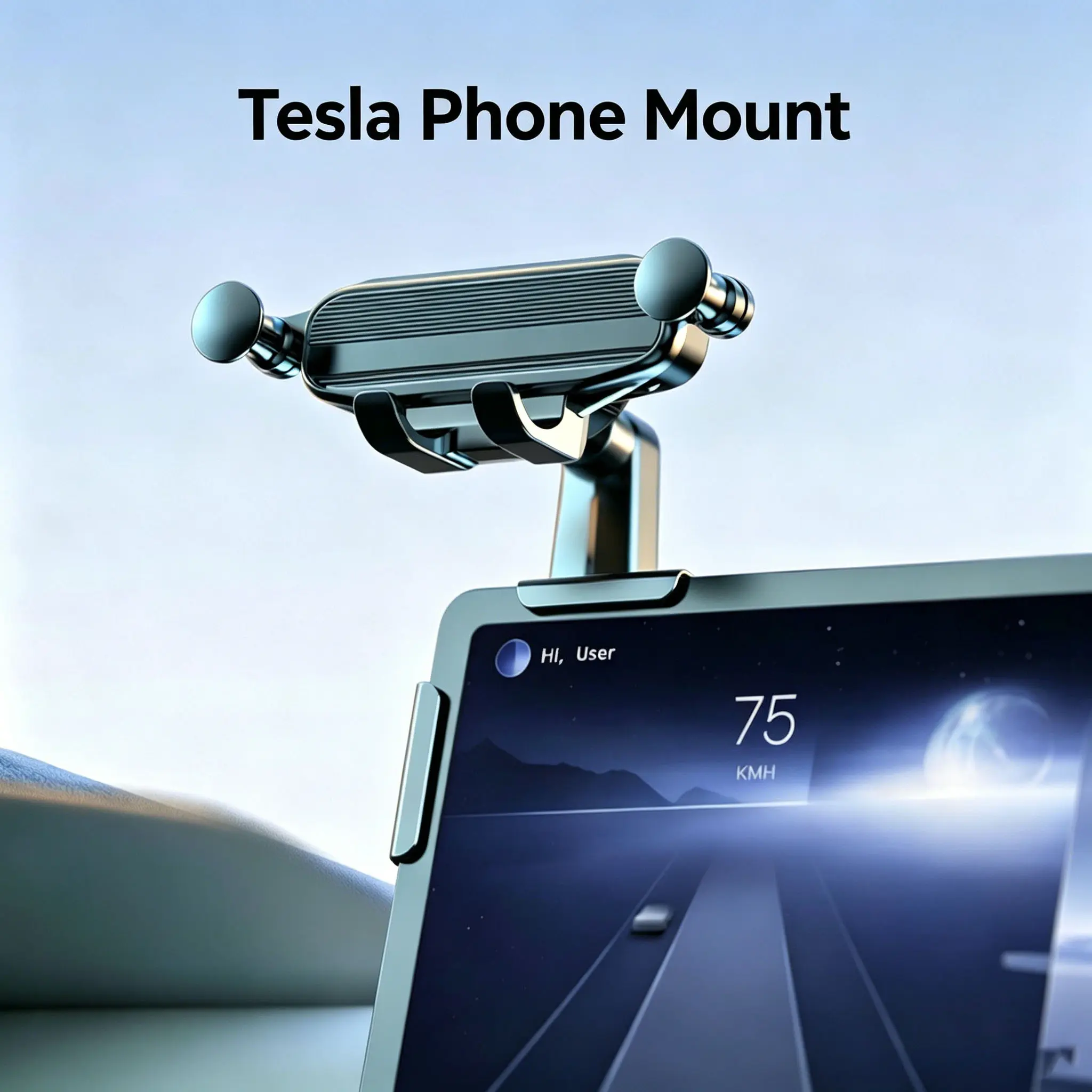 Car Phone Mount for Tesla Model 3/Y, Foldable Detachable 360° Rotatable Screen Bracket, Universal Smartphone Compatible Car Interior Accessory.Ready to Ship