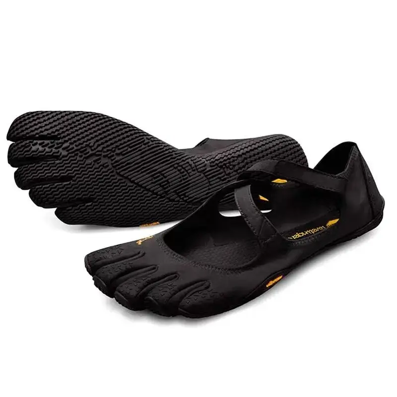 Women's Barefoot 5-Finger Ballerina Shoes - Mary Jane Flats with Adjustable Criss-Cross Straps, Breathable, Flexible & Lightweight for Yoga/Pilates (Note: Order 1 Size Up)