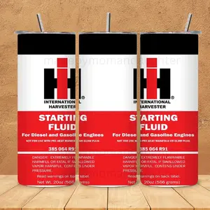 Starting Fluid Tumbler 20oz Stainless Steel Bottle Water Bottles Cup Mug Portable Bottled Washable Reusable Lid Straw Handmade Insulated Tumbler Drinkware Flasks