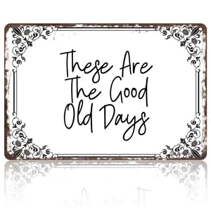 Elegant floral border cursive nostalgia sign (8x12 inch aluminum), fits cottage-style bedrooms, living rooms, and cozy reading nooks. Delicate vintage frame design, warm retro wall art for family homes