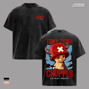 Tony Tony Chopper Shirt, One Piece Anime Tee, Cute Reindeer Doctor Graphic T-Shirt, Double Sided Vintage Washed Oversized Streetwear, Straw Hat Crew Manga Design, Heavyweight Cotton Unisex OP Fan Gift Merch