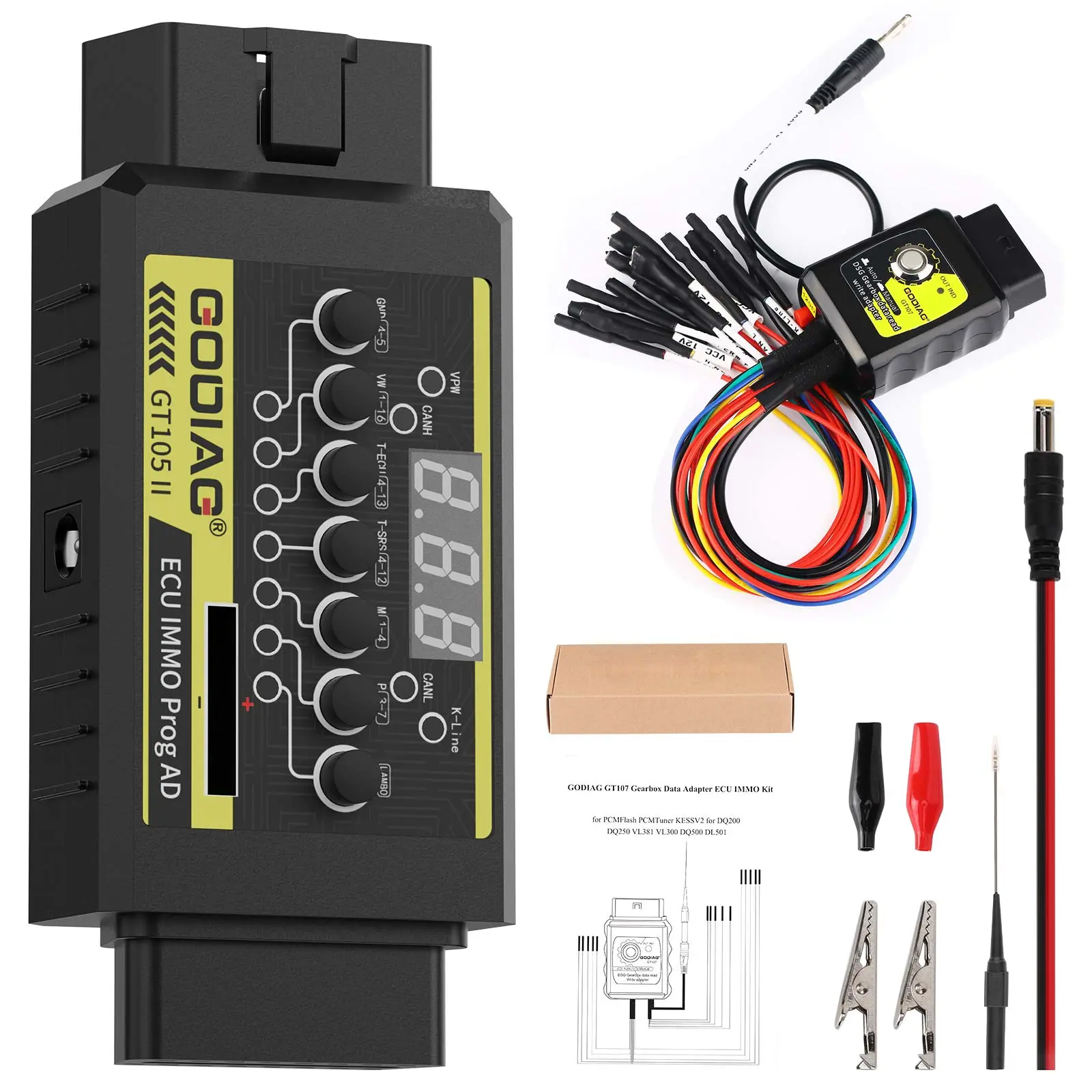 GODIAG GT107 and GT105 II DSG Plus Gearbox Data Adapter For DQ250, DQ200, VL381, VL300, DQ500, DL501