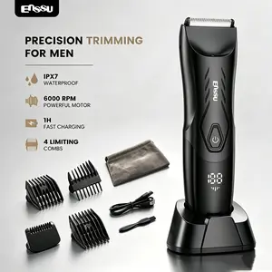 Enssu Men’s Electric Body Hair Trimmer – Precision Grooming Kit with Adjustable Combs, USB Charging, and Storage Pouch