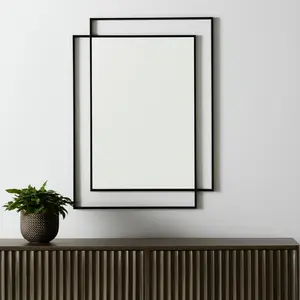 HomeRoots 607285 43 in. Gray Metal Double Frame Accent Mirror