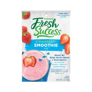 Concord Foods Strawberry Smoothie Mix - Fruit Flavor with No Artificial Flavors, Colors, or Preservatives - Ideal for Fresh Fruit Smoothies - 2 oz Pouch for Healthy Smoothies
