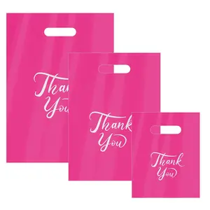 300 count Thank You Merchandise Bags, 3 Size Shopping Bags for Business Small with Handles, Plastic  Bag Bulk for Wedding Party Stores Packaging Wholesale Goodie Bag