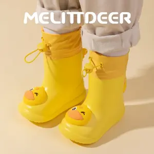 MELITDEER Children's Bundle Rain Shoes Lightweight Small Yellow Duck Rain Boots Waterproof for Outings Baby Water Shoes
