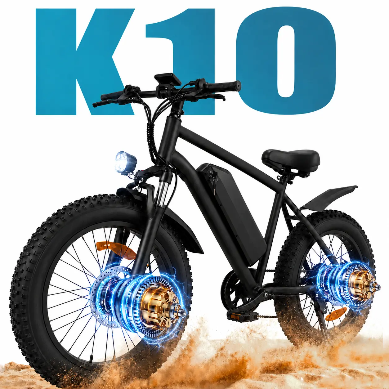 1500W Peak Electric Bike for Adults, 28MPH 20" x 4.0" Fat Tire Ebike, 48V 15Ah Battery, 40+ Miles Range, Full Suspension, 7-Speed All-Terrain Electric Bicycle