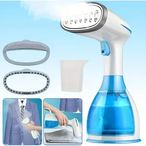 Handheld Garment Steamer for Clothes, 1500W Portable Clothes Steamer with 2 Brushes & Measuring Cup, Fabric Steamer Steam Iron for Home Travel, 30s Fast Heat-up, 9.5oz Capacity