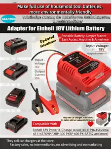 12V | Car Jump Starters Adapter | For Milwaukee 18V M18 Battery | Jumper Cables & Charger | Up to 3.5L Gas & 6.5L Diesel Engines | Automotive Booster Cable Adapter | Only Adapter | Portable Jump Starter | For Car Battery Boost | Home & Road Emergency Use