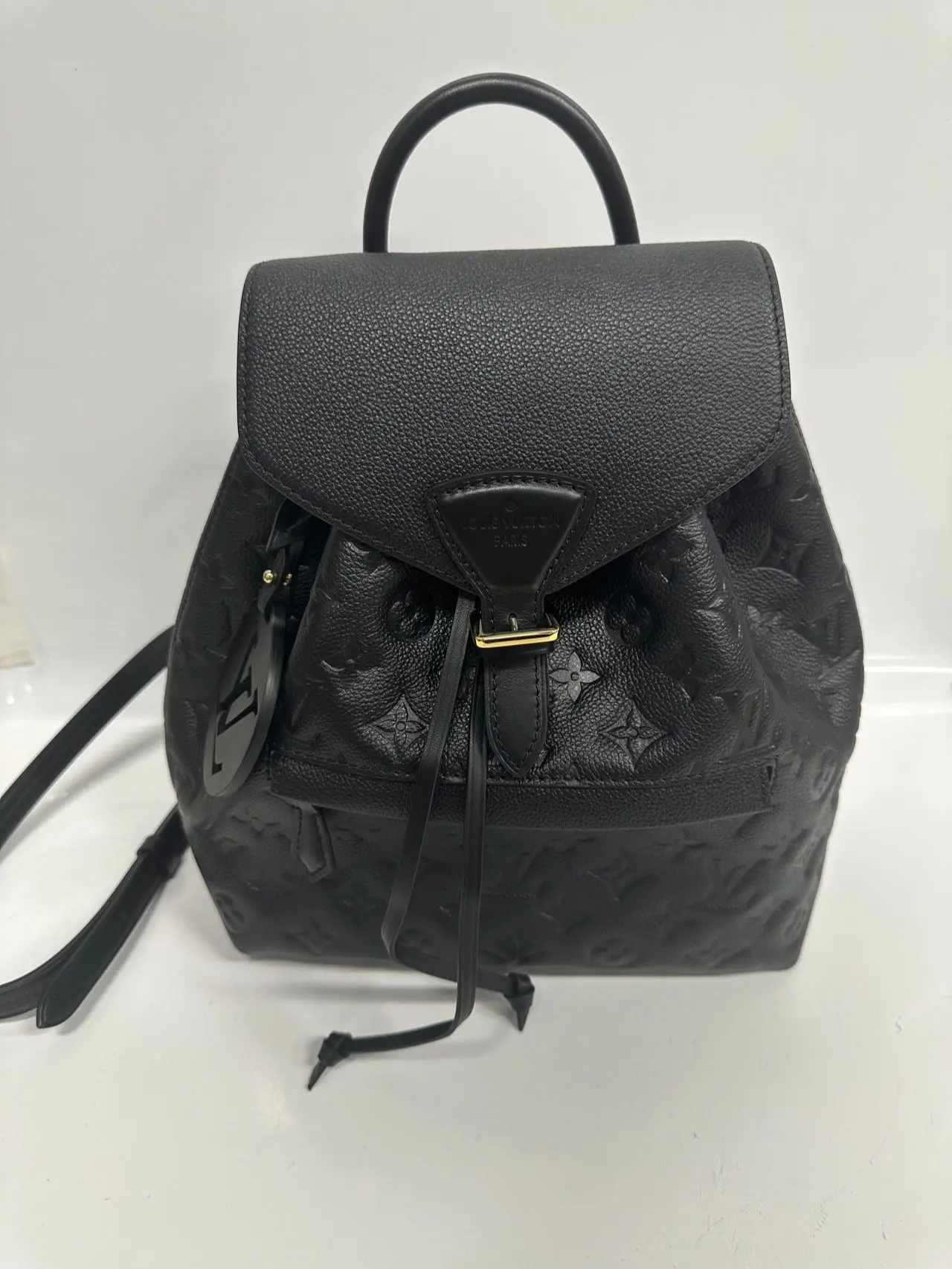 Pre-owned Louis Vuitton leather Backpacks preowned Montsouris Backpack in Monogram Empreinte Leather【Senza 1】