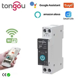 Smart Home WiFi Switch TONGOU Circuit Breaker 1P 63A DIN Rail Wireless Remote Control