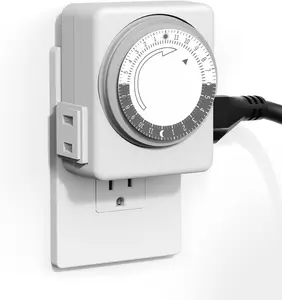 HBN Outlet Timer for Electrical Outlets Indoor, 24 Hour Mechanical Light Timers for Lamps, Dual 2-Prong Plug-in Outlets, 15-Minute Intervals, Heavy Duty Daily Cycle, 1 Pack Visit the HBN Store