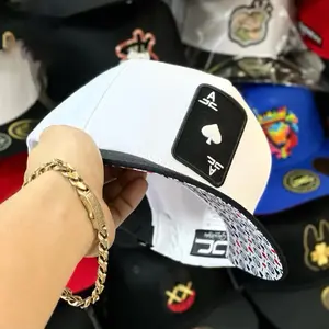 Poker Ace Spade Embroidered Snapback Baseball Cap - Hip Hop Style Ace Spade Flat Brim Snapback Cap