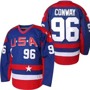 96 Charlie Conway Mighty Ducks Hockey Jersey 99 Adam Banks Movie Eishockey-Trikot 100% Polyester Breathable Mesh Quick-Dry Athletic Style Christmas gifts UglySweater