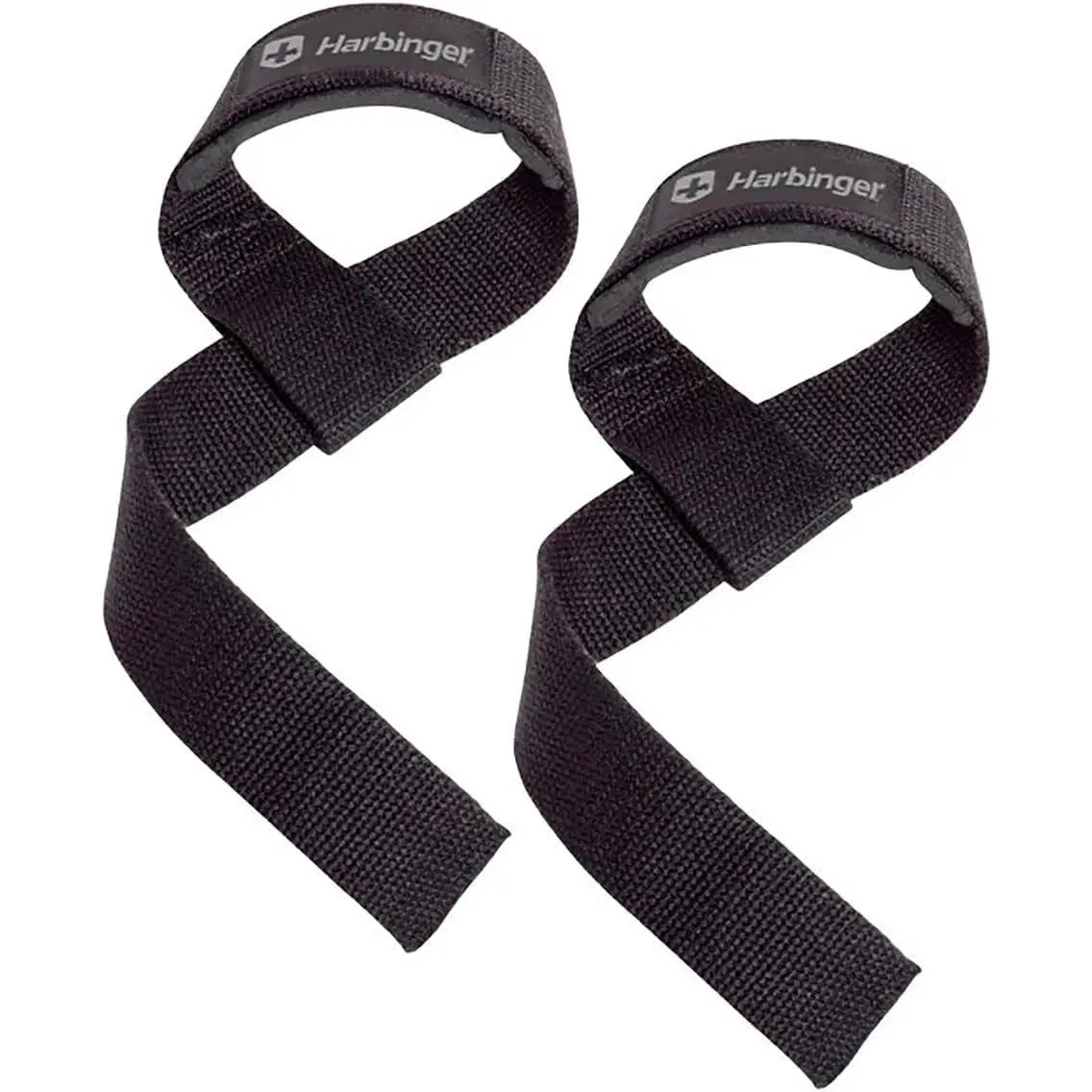 Harbinger Padded Cotton Lift Straps - Soft, Supportive Neotek Wrist Pads - 21.5" Length, 1.5" Width - Reinforced Edges & Heavy-duty Stitching - Cushions Wrists for Lifting Support