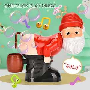 Santa Bubble Blower for Christmas, Musical Santa Bubble Blower Machine with Flashing Lights, Automatic Santa Claus Bubble Machine, Perfect Christmas Toy for Festive Fun