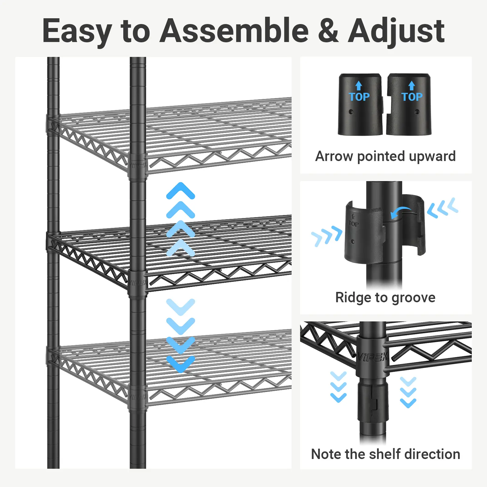 VIPEK L4 Closet Storage Organizer – L Shaped Corner Rack with 3