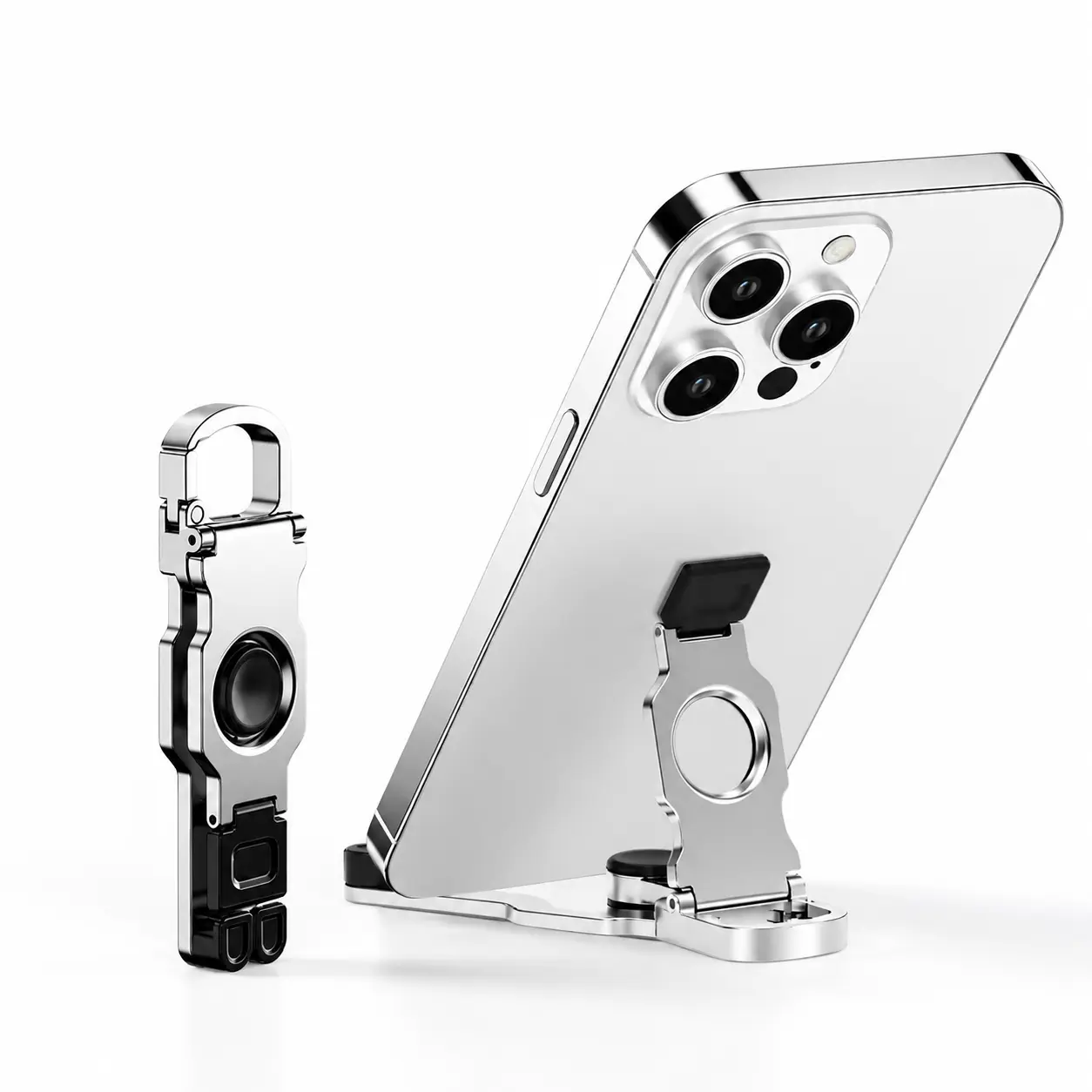 2-in-1 Fidget Spinner Phone Stand Keychain, 360° Rotating Foldable Mini Phone Holder, Portable Stress Relief Gadget for Office, Travel & Everyday Carry accessory fitness