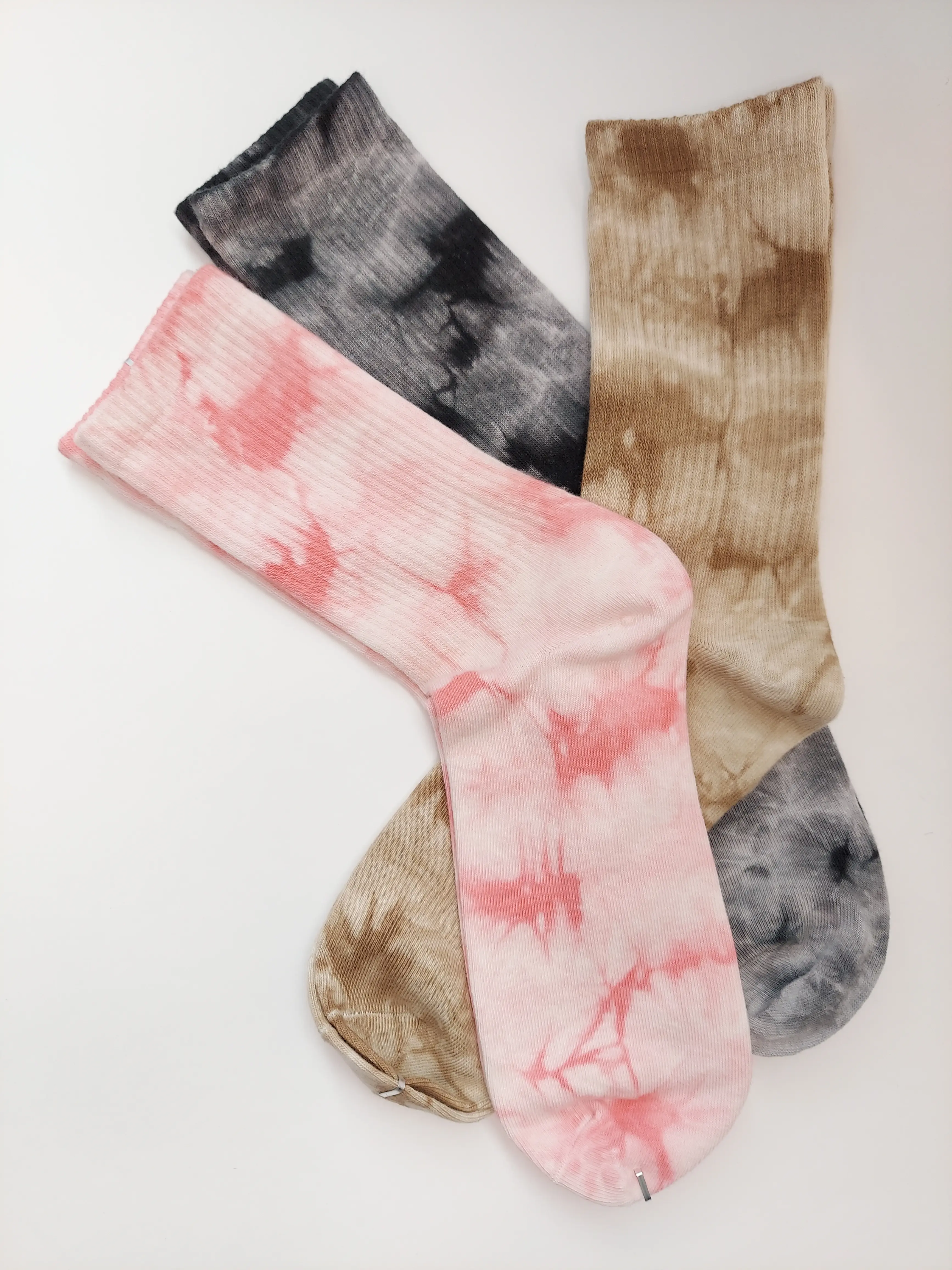 Women's Tie Dye Crew Socks, 3pk, Cute, Everyday, Soft Girl Colors