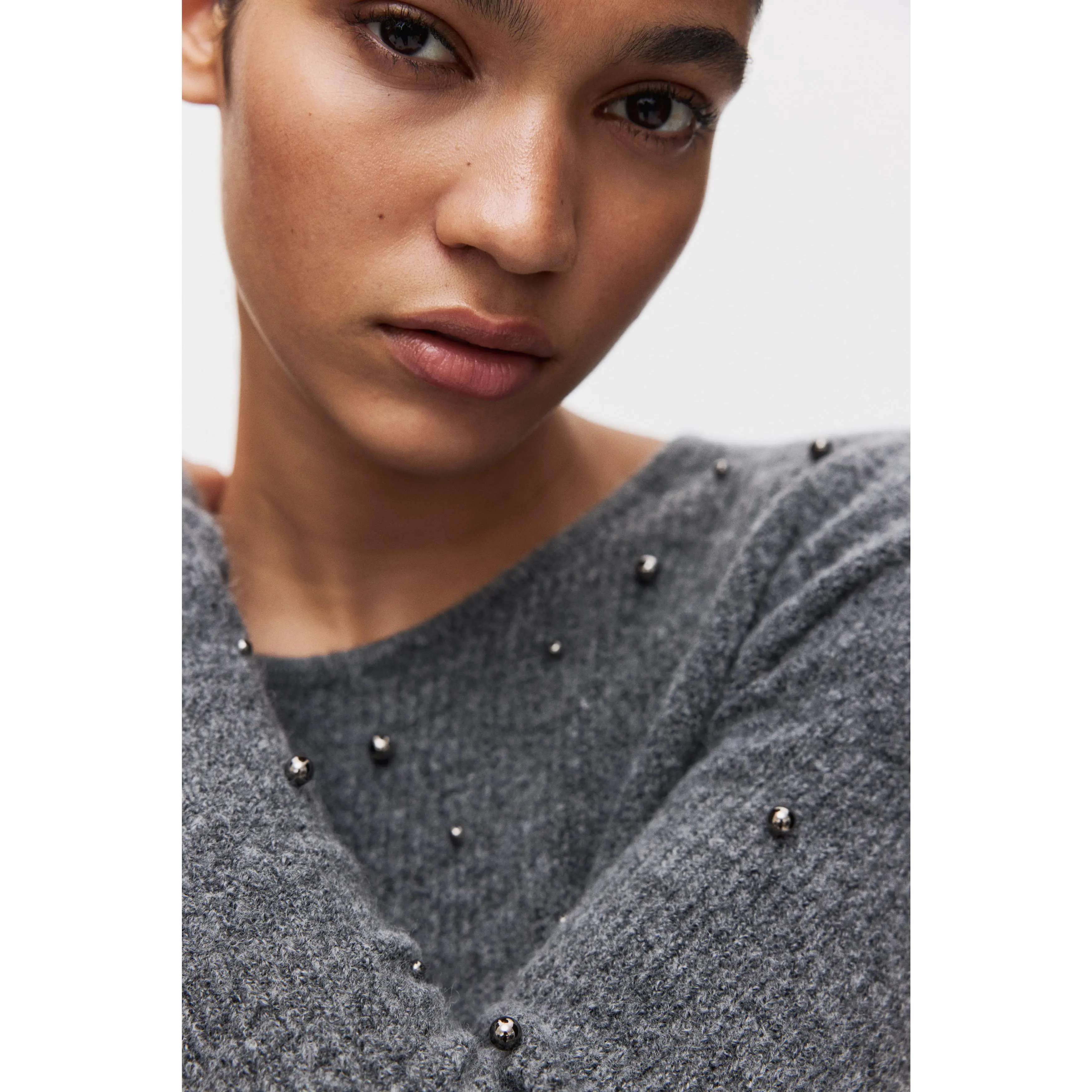 H&M Bead-embellished peplum top
